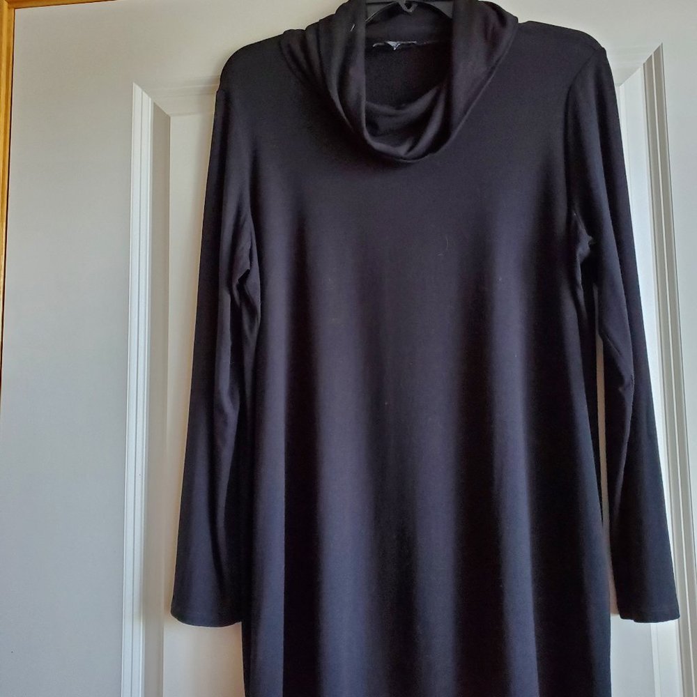 Eileen Fisher Black Cowl-Neck Tunic